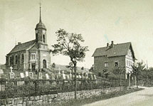 Historische Ansicht der Kirche in Porschdorf